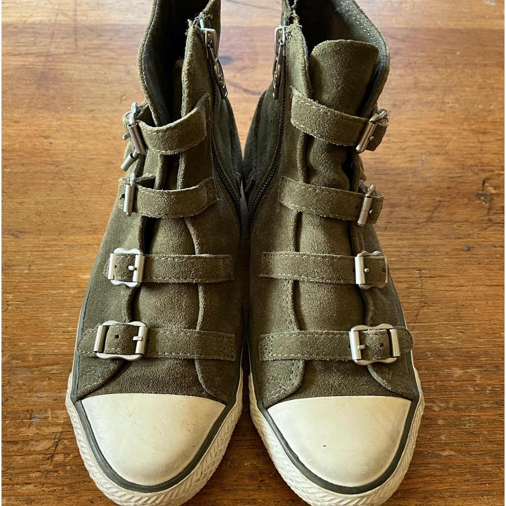 Ash zip high top olive suede 37